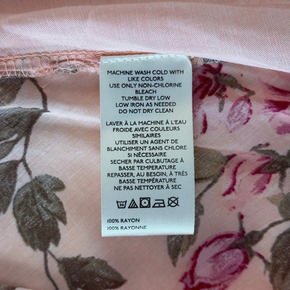 Free People Rowan Maxi Skirt Fairycore 6 Peach Pink Floral Boho Smocked Panel - Picture 10 of 13